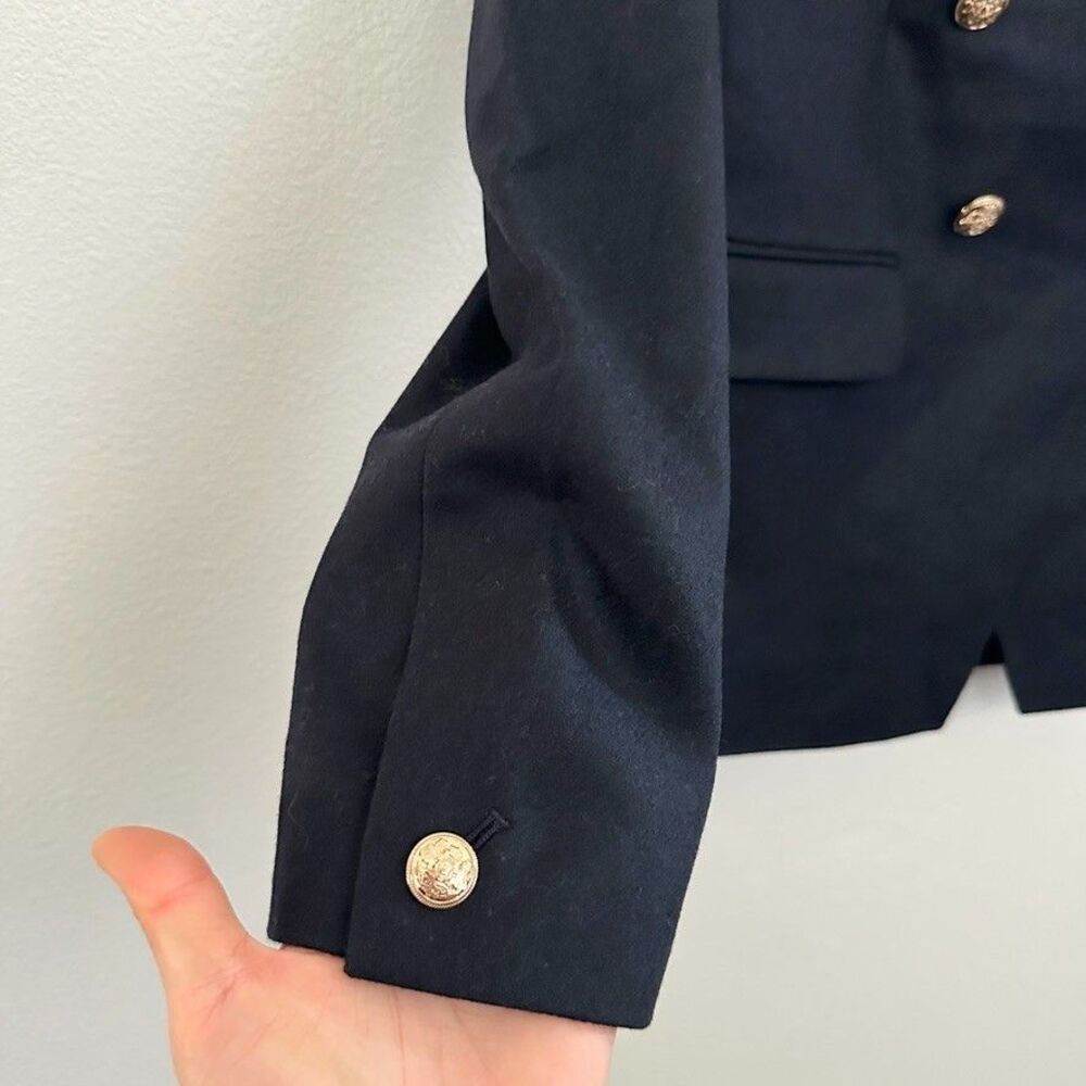 NWT Amour Vert Tobie Double Breasted Blazer Shoulder Pad Navy Nautical Women's S - Picture 8 of 13